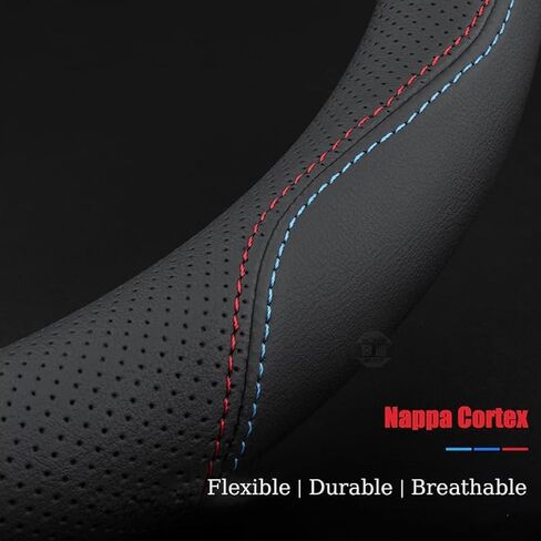 for Peugeot 207 2006-2026 Car Steering Wheel Cover Anti-Slip Breathable Car Steering Wheel Protector Car Accessories Interior,O-Type-White-Black Brown in Saudi Arabia
