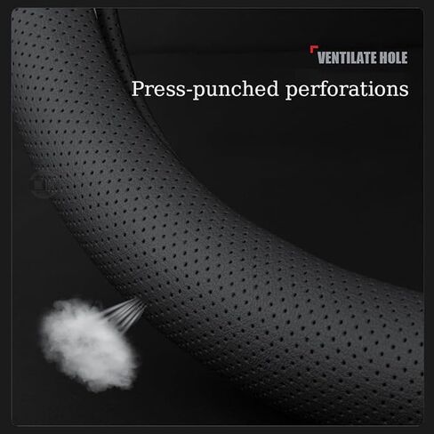 for Peugeot 207 2006-2026 Car Steering Wheel Cover Anti-Slip Breathable Car Steering Wheel Protector Car Accessories Interior,O-Type-White-Black Brown in Saudi Arabia