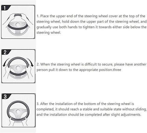for Peugeot 207 2006-2026 Car Steering Wheel Cover Anti-Slip Breathable Car Steering Wheel Protector Car Accessories Interior,O-Type-White-Black Brown in Saudi Arabia