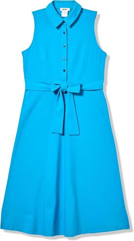 DKNY Women's Sleeveless Collared Neck Belted Midi Dress in Saudi Arabia