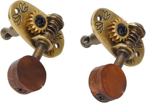 4Pcs Ukulele Tuning Pegs, Acoustic Guitar Pegs 2R 2L Machine Heads, Elegant Rosewood Bronze Zinc Alloy Ukulele Tuners with Sleeves and Screws for 4 String Instruments in Saudi Arabia