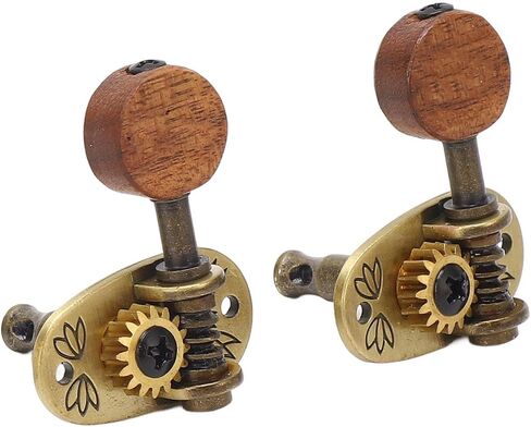 4Pcs Ukulele Tuning Pegs, Acoustic Guitar Pegs 2R 2L Machine Heads, Elegant Rosewood Bronze Zinc Alloy Ukulele Tuners with Sleeves and Screws for 4 String Instruments in Saudi Arabia