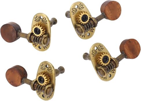 4Pcs Ukulele Tuning Pegs, Acoustic Guitar Pegs 2R 2L Machine Heads, Elegant Rosewood Bronze Zinc Alloy Ukulele Tuners with Sleeves and Screws for 4 String Instruments in Saudi Arabia