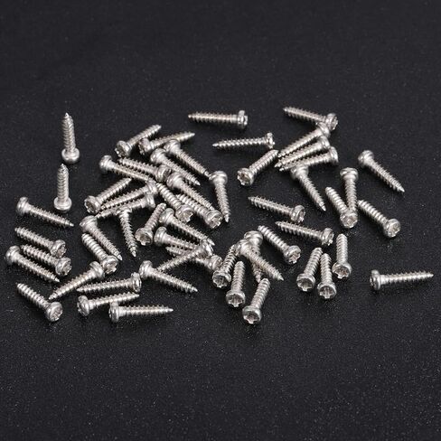 Tuning Key Screws, 50 Pack Tuning Peg, Bass Electric Guitar Tuning Pegs Screws, Guitar Tuner Mounting Screw, Machine Heads for Electric/Acoustic Guitar Bass (Chrome, 2 x 11mm) in Saudi Arabia