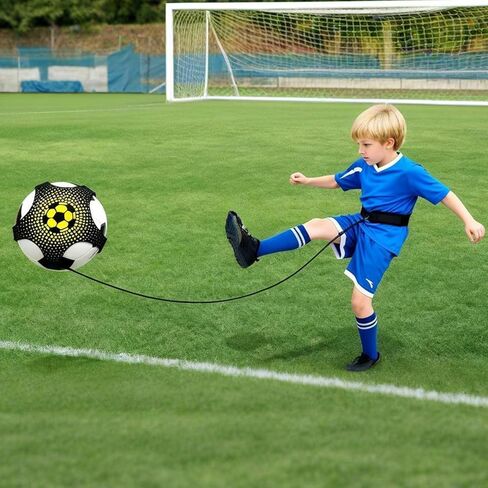 Soccer Volleyball Rugby Trainer Net, Solo Juggling & Ball Control Practice Aid, Adjustable Waist Strap for Youth & Adults in Saudi Arabia