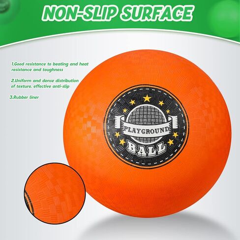 Jerify 12 Pack 8.5 Inch Playground Balls Rubber Sport Kickballs Bulk 6 Colors Inflatable Dodgeballs Bouncy Balls for Adults Indoors Outdoors Games Gym Exercise(Bright Colors) in Saudi Arabia