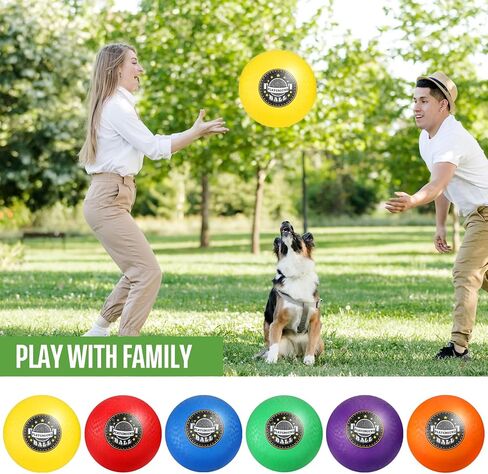 Jerify 12 Pack 8.5 Inch Playground Balls Rubber Sport Kickballs Bulk 6 Colors Inflatable Dodgeballs Bouncy Balls for Adults Indoors Outdoors Games Gym Exercise(Bright Colors) in Saudi Arabia