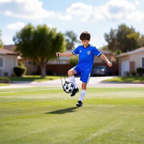 Soccer | Volleyball | Rugby Trainer, Football Kick Throw Solo Practice Training Aid Control Skills Adjustable Waist Belt for Kids Adults in Saudi Arabia