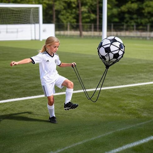Soccer | Volleyball | Rugby Trainer, Football Kick Throw Solo Practice Training Aid Control Skills Adjustable Waist Belt for Kids Adults in Saudi Arabia