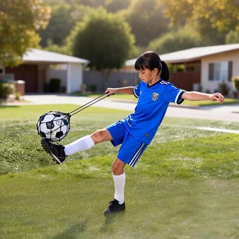 Soccer | Volleyball | Rugby Trainer, Football Kick Throw Solo Practice Training Aid Control Skills Adjustable Waist Belt for Kids Adults in Saudi Arabia