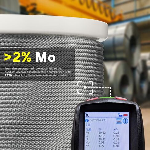 كابل من الفولاذ المقاوم للصدأ T316 بطول 600 قدم، 1/8 بوصة، كابل طائرة بحبل سلكي لمجموعة درابزين كابل سطح السفينة والدرابزينات DIY، بناء جدائل 7 × 7، يأتي مع قاطع in Kuwait