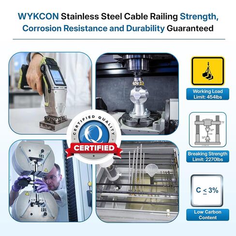 5/32" 316L Marine Grade Stainless Steel Cable Railing Wire Rope - Flexible for Easy Stair, Angle & Deck Curves - Rust-Resistant 7x7, 2270lb Strength - DIY Install in Saudi Arabia