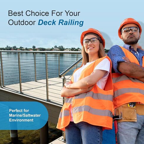 5/32" 316L Marine Grade Stainless Steel Cable Railing Wire Rope - Flexible for Easy Stair, Angle & Deck Curves - Rust-Resistant 7x7, 2270lb Strength - DIY Install in Saudi Arabia