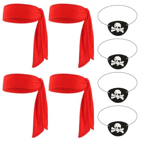 Chanaco 12Pcs Pirate Accessories Costume Women Pirate Bandana Supplies for Men Eye Patches and Headband Outfit Party Favors for Cosplayer in Saudi Arabia