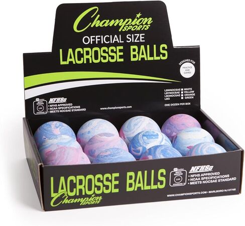 Champion Sports Lacrosse Ball Multi-Colored 12 Pack, 2-Inch, 0.38 Lbs in Saudi Arabia