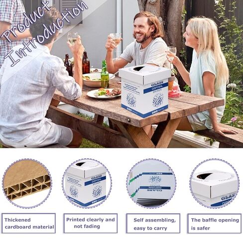 Cardboard Broken Glass Disposal Box - Durable Garbage Disposal Cartons Benchtop Model 8" L x 8" W x 10" H (Pack of 6) Blue in Saudi Arabia