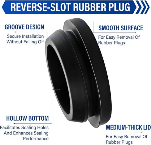 158-Piece Rubber Plugs for Round Holes, Assorted Sizes (8 Sizes), Black & White Silicone Hole Plugs for Bathrooms, Cars, Furniture, Pipes, and More - Durable, Reusable, and Easy to Install in Kuwait