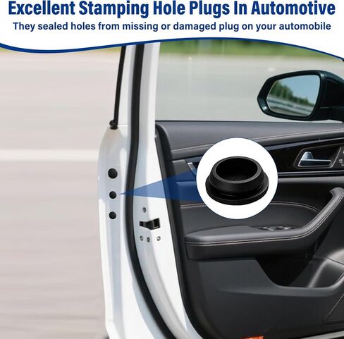 158-Piece Rubber Plugs for Round Holes, Assorted Sizes (8 Sizes), Black & White Silicone Hole Plugs for Bathrooms, Cars, Furniture, Pipes, and More - Durable, Reusable, and Easy to Install in Kuwait