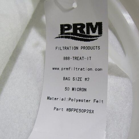 (10 Pack) #2 Size 50 Micron Liquid Filter Bags, Polyester Felt with Polypropylene Ring - 7-1/16" x 32", High-Temperature Filtration for Water, Oil, and Chemical Applications, 4.4 Sq. Ft. Surface Area in Kuwait