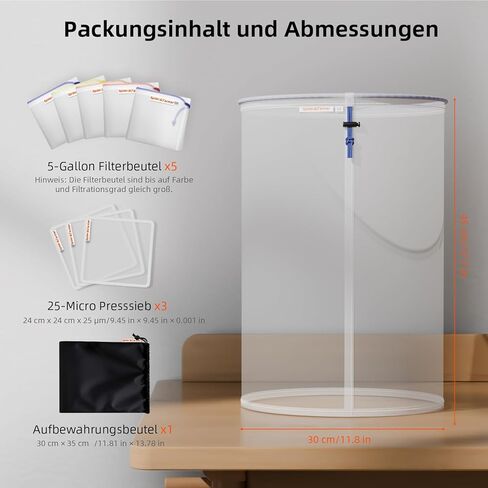 Spider Farmer 5-Pack All Mesh Filter Bags,5 Gallon Reusable Washable Mesh Bags with Filter Screen and Storage Pouch for Hydroponics,Gardening in Kuwait