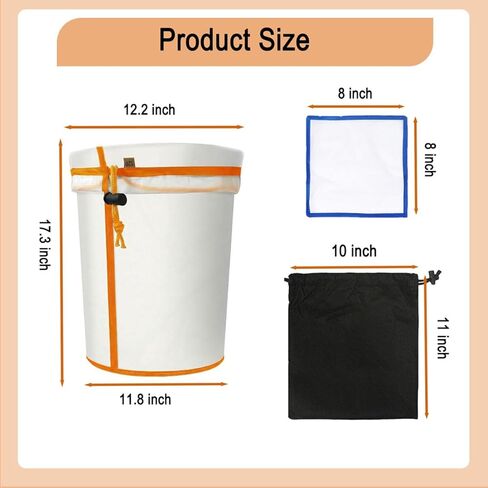 5 Gallon Filter Bags, 5-Pack Reusable Nylon All-Mesh Filter Bags 25-220 Micron, Multi-Use for Hydroponics Gardening, Industrial Applications in Kuwait