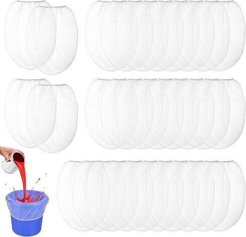 30 Pack 5 Gallon Paint Strainer Bags White Fine Mesh Paint Filters Bag Elastic Top Opening Bags Bucket Strainer for Painting Gardening in Saudi Arabia