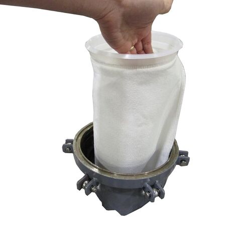#2 Size 100 Micron Liquid Filter Bags, Polyester Felt with Polypropylene Ring, 7-1/16" x 32", 4.4 Sq Ft Surface Area, Fits Standard #2 Bag Filter Housings, Industrial Water & Fluid Filtration (10) in Saudi Arabia