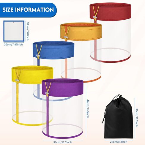 أكياس مصفاة شبكية سعة 5 جالون - مجموعة مكونة من 5 عبوات مع أحجام مرشحات متعددة الأغراض مع شاشة ضغط ممتازة - أكياس شبكية من النايلون قابلة لإعادة الاستخدام للخضروات المائية والشاي العشبي وترشيح الثلج in Kuwait