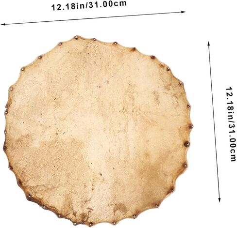 Vaguelly Yellow Cowhide Drum Skin Replacement Drum Head Large Round Skin for Hand in Saudi Arabia
