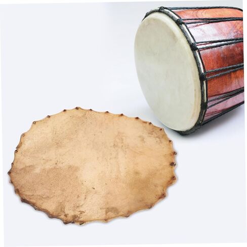 Vaguelly Yellow Cowhide Drum Skin Replacement Drum Head Large Round Skin for Hand in Saudi Arabia
