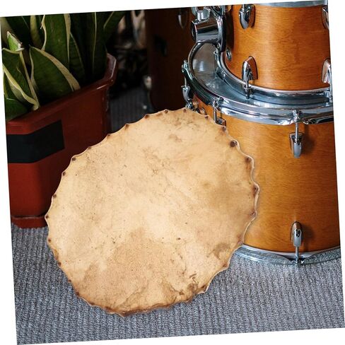 Vaguelly Yellow Cowhide Drum Skin Replacement Drum Head Large Round Skin for Hand in Saudi Arabia