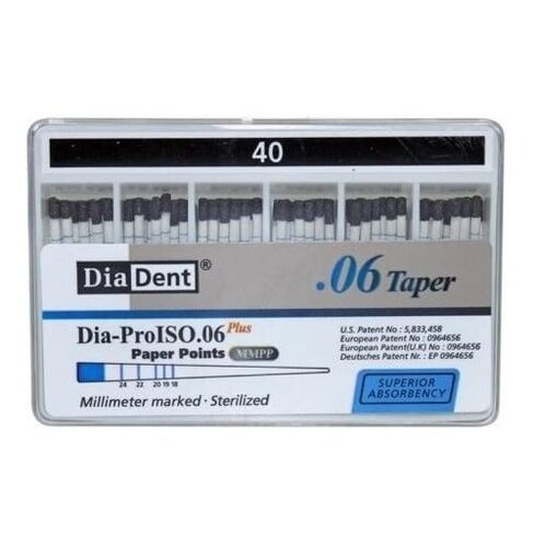 Diadent MP212-608 Dia-ProISO GT Paper Points .06 مقاوم للانسكاب #40 100/Bx in Kuwait