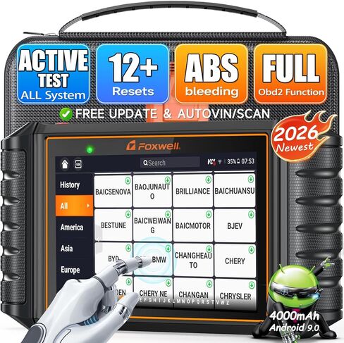 أداة مسح ثنائية الاتجاه Foxwell NT726 ، جميع أداة تشخيص Sustem OBD2 ، قارئ رمز للسيارات والشاحنات مع 12 إعادة تعيين ، نزيف ABS/EPB/SAS/D-PF/TPMS/Injector Coding/Throttle/BMS ... ، FCA in Saudi Arabia