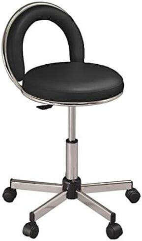 Pibbs 649 JoJo Adjustable Round Medical Exam Stool with Padded Upholstered Seat & Back, 18"–23" Adjustable Pump Height Range, 5-Star Base with Durable Casters, PIB-649-MED (Gray) in Saudi Arabia