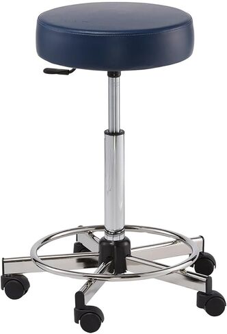 Pibbs 726 Adjustable Round Medical Exam Stool with Padded Upholstered Seat, 24"–34" Hydraulic Height Range, Large Cushion, 5-Star Base & Durable Casters, PIB-726-MED (Bright Blue) in Saudi Arabia