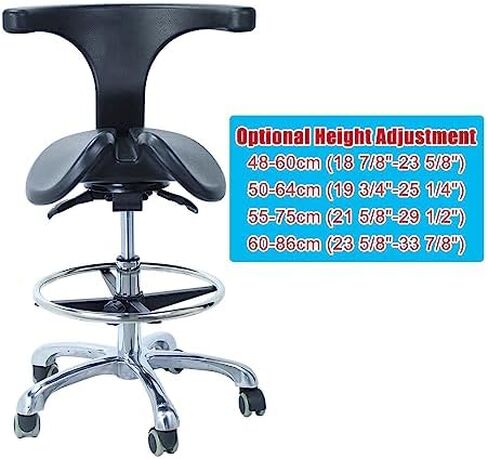 Ergonomic Saddle Stool with Back Support, Rolling Chair for Medical & Dental Offices, Adjustable Height, Dual Tilting Options, Comfortable & Stylish Design in Saudi Arabia