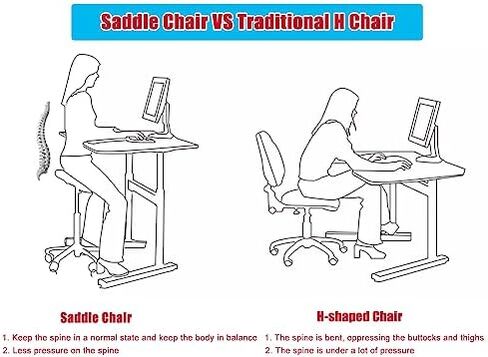 Ergonomic Saddle Stool with Back Support, Rolling Chair for Medical & Dental Offices, Adjustable Height, Dual Tilting Options, Comfortable & Stylish Design in Saudi Arabia
