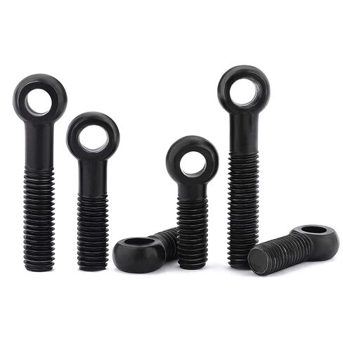 Carbon Steel Blackened Swivel Eye Bolts M6, 30-Pack or 50-Pack Fully Threaded Union Screws with Rotating Eye (M6X35 (50 PCS)) in Kuwait