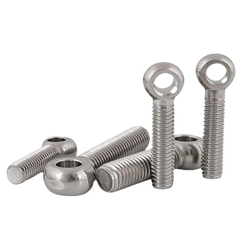 304 Stainless Steel M6 Eye Bolts 5-Pack, Eye Screws with Drilled Hole for Hanging, Light Rigging, and Marine Use (M6*35-5 Pieces) in Saudi Arabia