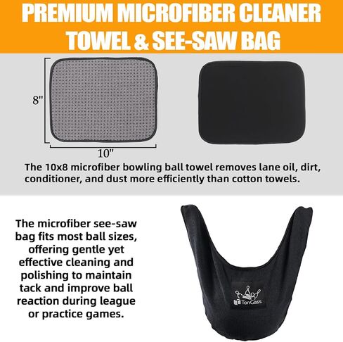 TonGass Bowlings Basics Accessories Set Microfiber Bowling Ball Seesaw Towel Cleaner Spray and Cleaning Wipes Bowling Thumb Saver Protector (Right) Kit Bowlings Rotating Ball Cup and Shoe Slider Set in Kuwait