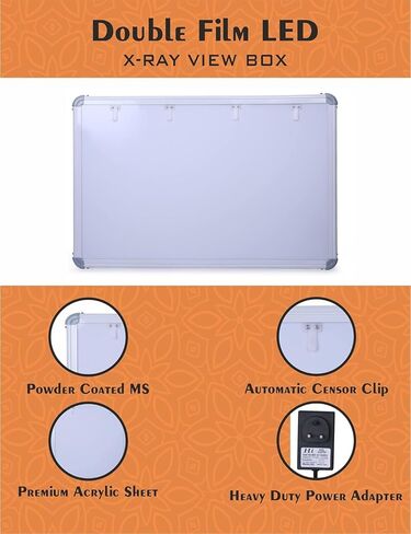 صندوق عرض أشعة سينية LED احترافي مع تفعيل الفيلم تلقائيًا، تحكم متغير في السطوع، 28 × 17 بوصة، أبيض in Kuwait