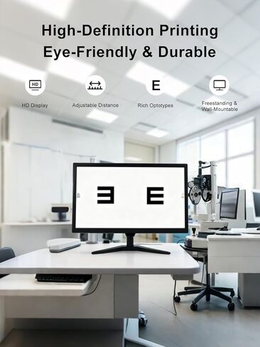 Vision Meter Digital 19" LCD Electronic Optical Visual Acuity Chart with 44+ Visual Targets, 5 Display Modes & 8m（314in） Remote Control for Accurate Vision Testing in Kuwait