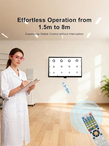 Vision Meter Digital 19" LCD Electronic Optical Visual Acuity Chart with 44+ Visual Targets, 5 Display Modes & 8m（314in） Remote Control for Accurate Vision Testing in Kuwait