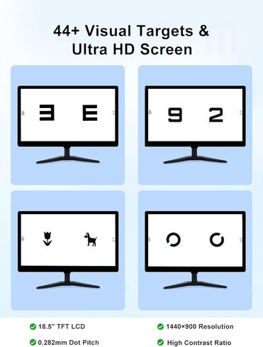 Vision Meter Digital 19" LCD Electronic Optical Visual Acuity Chart with 44+ Visual Targets, 5 Display Modes & 8m（314in） Remote Control for Accurate Vision Testing in Kuwait