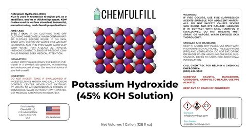 Chemfulfill Potassium Hydroxide 45% – (KOH 45%) (55-Gallon Drum) in Kuwait