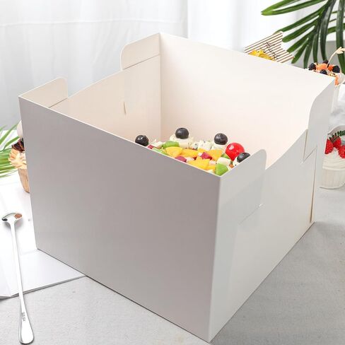VGOODALL 2 Pack Cake Boxes, 10x10x8 Inches Cake Containers with Window, White Bakery Boxes with Lids for Donuts, Pies, Cookies,Birthday Party Wedding in Saudi Arabia