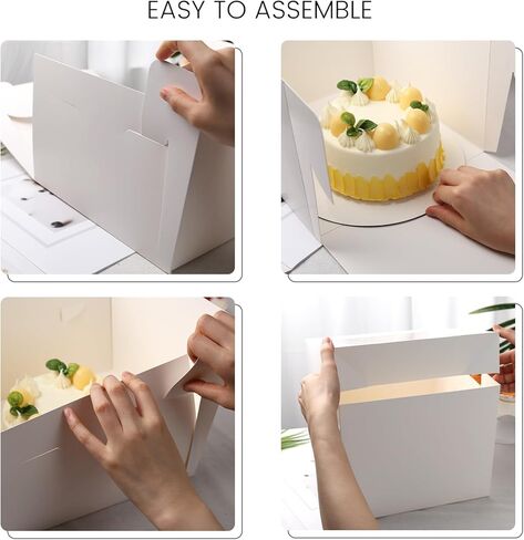 VGOODALL 2 Pack Cake Boxes, 10x10x8 Inches Cake Containers with Window, White Bakery Boxes with Lids for Donuts, Pies, Cookies,Birthday Party Wedding in Saudi Arabia