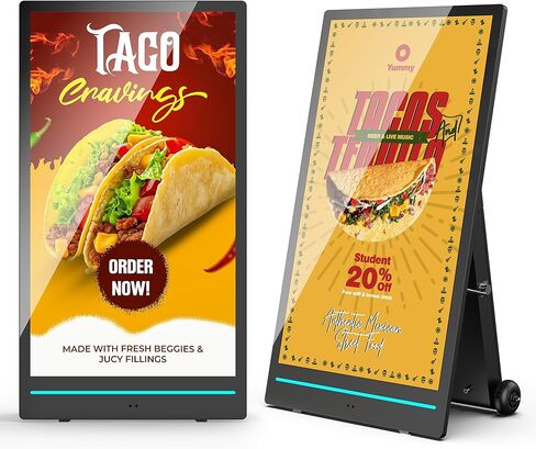 شاشة عرض رقمية خارجية مقاس 55 بوصة، 2K 2000 Nits IP65 تجاري، أكشاك إعلانات LCD رقمية قابلة لإعادة الشحن، ضبط السطوع التلقائي، شاشة مقاومة للصدمات للمطعم/المتجر in Kuwait
