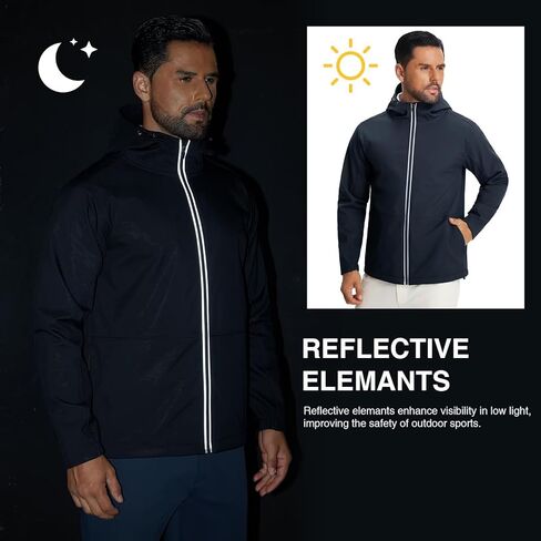 M MAELREG Mens Fleece Softshell Jacket Lightweight Insulated Water Resistant Windbreaker Hooded Winter Jacket for Golf Casual in Saudi Arabia