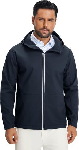 M MAELREG Mens Fleece Softshell Jacket Lightweight Insulated Water Resistant Windbreaker Hooded Winter Jacket for Golf Casual in Saudi Arabia